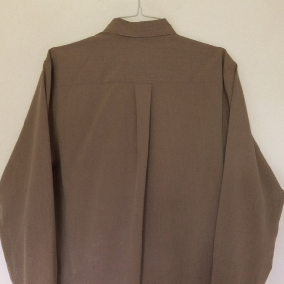 UOMO TALLIA ITALIAN MENS SHIRT Mocha Brown Size Large 15 1/2" - Picture 6 of 15